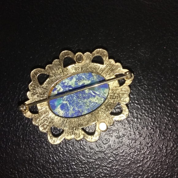 ♥️🤗GORGEOUS!/ BLUE GEMSTONE BROOCH 😍💗 - Picture 4 of 12